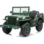 Mamido Dětský elektrický Jeep Willys 24V 4x4 třímístný zelený