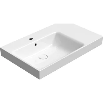 Umyvadlo GSI NUBES keramické umyvadlo 80x50cm, s odkládací plochou vpravo, bílá ExtraGlaze