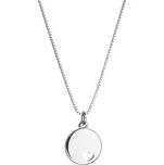 Stříbrný náhrdelník s přívěskem placička se srdíčkem 62006