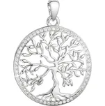 Evolution Group s.r.o. Stříbrný přívěsek strom života lemovaný zirkony bílý 14025.1