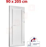 Plastové dveře 90x205 cm (900x2050mm) plné pravé bílé Trocal