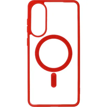 Pouzdro na mobilní telefon Zadní kryt Acrylic Color Magsafe pro Samsung Galaxy S25 Edge red