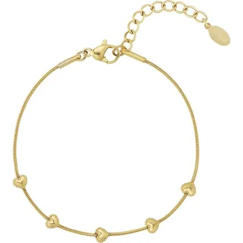Náramek ORNAMENTI Pozlacený náramek Heart charms gold