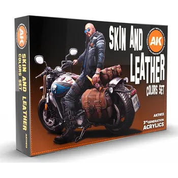 Modelářská barva AK Interactive Skin and Leather Colors Set 6x17 ml