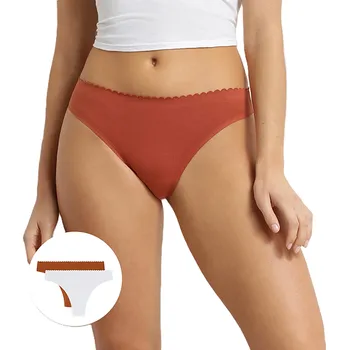 Kalhotky DIM BODY TOUCH THONG 2 ks - Dámská tanga 2 ks - DI000DFR cihlová - bílá L