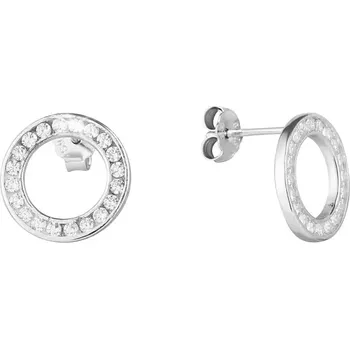 Šperk Stříbrné náušnice kulaté se zirkony 11551.1 crystal