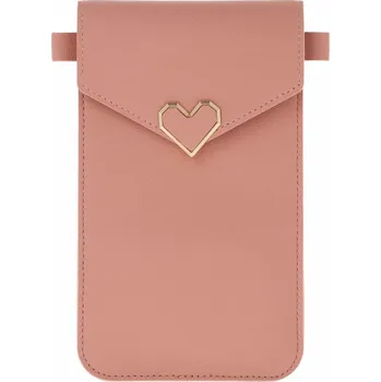 Kabelka Kabelka na mobil Heart s popruhem pudrová