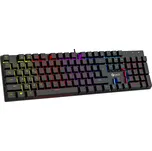 C-TECH mechanická klávesnice Morpheus, casual gaming, CZ/SK, červené spínače, RGB podsvícení, USB