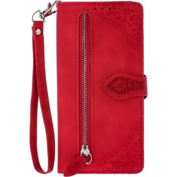 Pouzdro na mobilní telefon Pouzdro Xiaomi Redmi 15 knížkové se zipem červené (kryt neboli obal na Xiaomi Redmi 15)