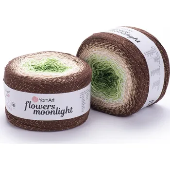 Příze Yarn Art Příze Flowers Moonlight 3272 zelená, hnědá, tmavě hnědá
