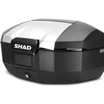 Motodoplněk Vrchný kufor na motorku SHAD SH51 D0B51200 hliník (Vrchní kufr pro adventure touring pojme až dvě výklopné helmy (XL + M), unese 10kg a je ideální na silnici i lehký terén.)