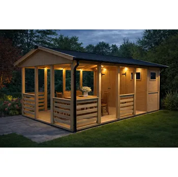 Zahradní stavba Zahradní Altán HEROLD A3355 AA s terasovou podlahou (3,1 + 14,1 m2)