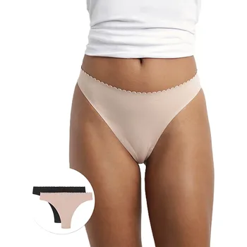 Kalhotky DIM BODY TOUCH THONG 2 ks - Dámská tanga 2 ks - DI000DFR černá - béžová S