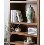 Květinová váza s víkem bílá a zelená porcelánová dekorativní stolní dekorace s víkem orientální vintage Beliani