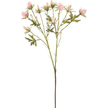 umělá květina Autronic Eryngium - umělý řezaný, barva světle růžová, sada 6 ks