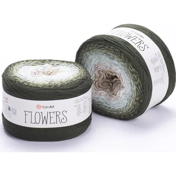 Příze Yarn Art příze Flowers 311 béžová, tyrkysová, zelená