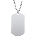 Řetízek z chirurgické oceli + identifikační známka 4 x 2,3 cm