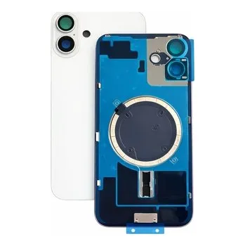 Kryt baterie iPhone 16 PLUS white + metal clip + camera lens + magnet