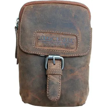 Prostorná kožená taštička Bull Burry na pásek nebo přes rameno z pevné kůže s látkovou podšívkou ROZBALENÁ