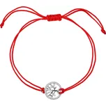 Kabbalah červený náramek proti uhranutí stříbrný strom života se zirkony 13021.3