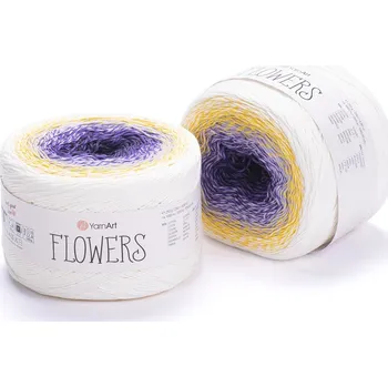 Příze Yarn Art příze Flowers 307 tmavě modrá, fialová, žlutá