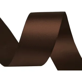 Atlasová stuha oboulící svazky po 5 m šíře 40 mm, barva 710 hnědá čokoládová