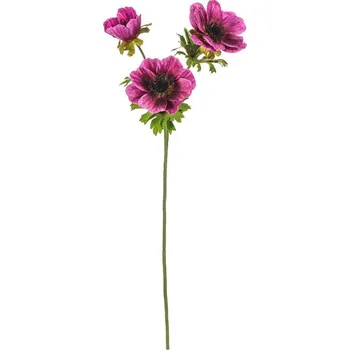 umělá květina Autronic Sasanka - umělá řezaná, 3 květy, světle fialová, sada 6 ks