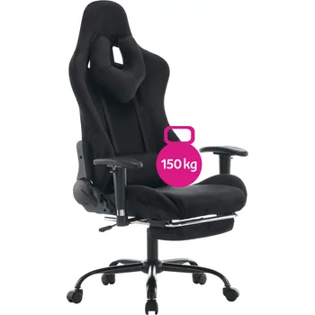 Ergonomické kancelářské/herní křeslo SALOP, černá Velvet, 150 kg nosnost