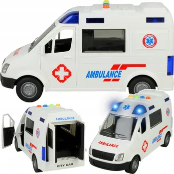 autíčko Sanitka Záchranná S Otevíracími Dveřmi Zvuky Světla Ambulance A