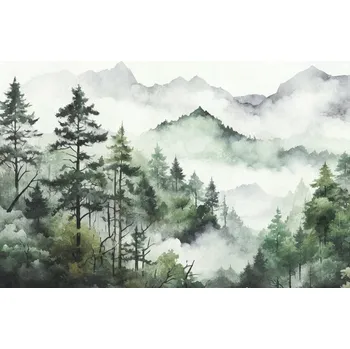 Fototapeta Vliesová tapeta AS Creation Omyvatelná Les v mlze 53x201 cm