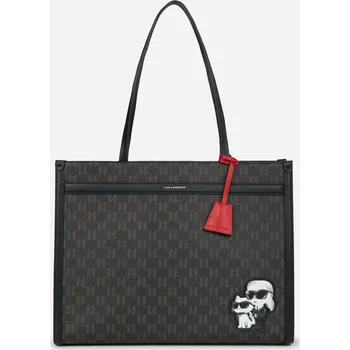 Kabelka KABELKA KARL LAGERFELD IKON MONOGRAM CC SQUARE TOTE BROWN-KL MONO