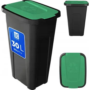 Odpadkový koš ODPADKOVÝ KOŠ NÁDOBA NA TŘÍDĚNÝ ODPAD 30L KYBLÍK POPELNICE S VÍKEM