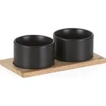 KELA Sada misek Gunten porcelán černý 3 kusy 23,5x12,0x7,5cm 10,0cm KL-10069