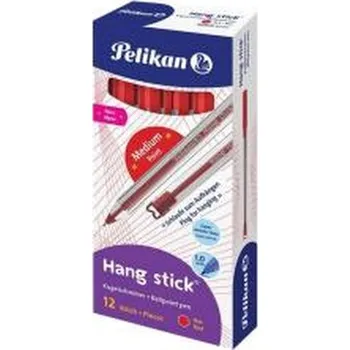 Długopis Hang Stick 1mm czerwony (12szt) PELIKAN
