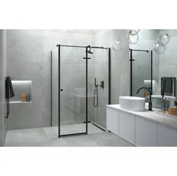 HOPA - Obdélníkový sprchový kout PIXA BLACK - Rozměr A - 100 cm, Rozměr B - 90 cm, Směr zavírání - Pravé (DX) BCPIXA1090OBDPB