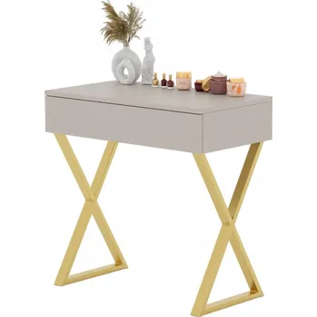 Toaletní stolek TOALETNÍ STOLEK KOSMETICKÝ STOLEK LENA KAŠMÍR 75CM + ZLATÉ NOHY X KOVOVÉ