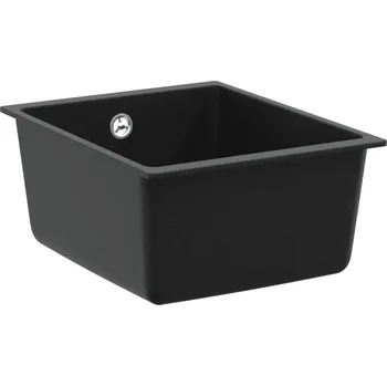 Nerezový dřez vidaXL Dřez Černá 370 x 460 mm 80% Křemenné a 20% Pryskyřice [42028416]