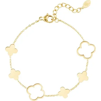 Náramek ORNAMENTI Pozlacený náramek Black Clover gold