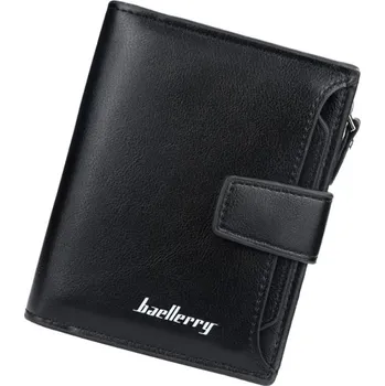 Pánská peněženka z ekologické umělé kůže, černá, 19 přihrádek, rozměry 10x13x3 cm