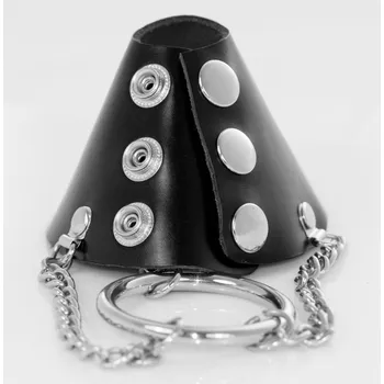 Slave4master Parachute Ball Stretcher, černý kožený padáček na varlata