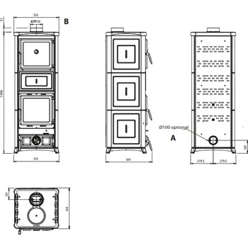 Krbová kamna La Nordica Nova s troubou - keramika bílá