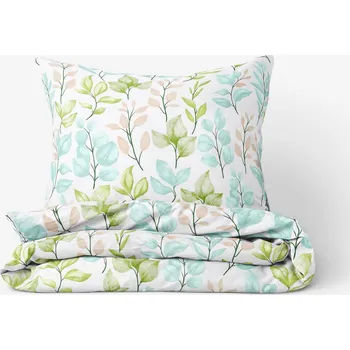 Povlečení Bavlněné povlečení Deluxe - Malované lístky 140 x 220 a 70 x 90 cm