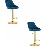 Barová Židle Leobert , odstíny tmavě modré, látka 105 cm