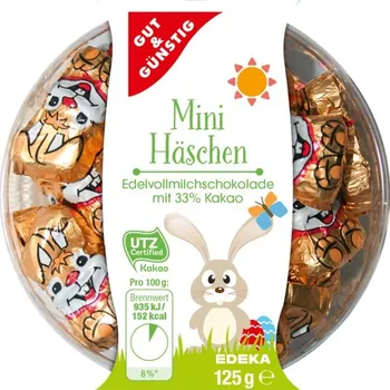 Čokoláda G&G Mini velikonoční zajíčci z prémiové mléčné čokolády z Alpského mléka 125g