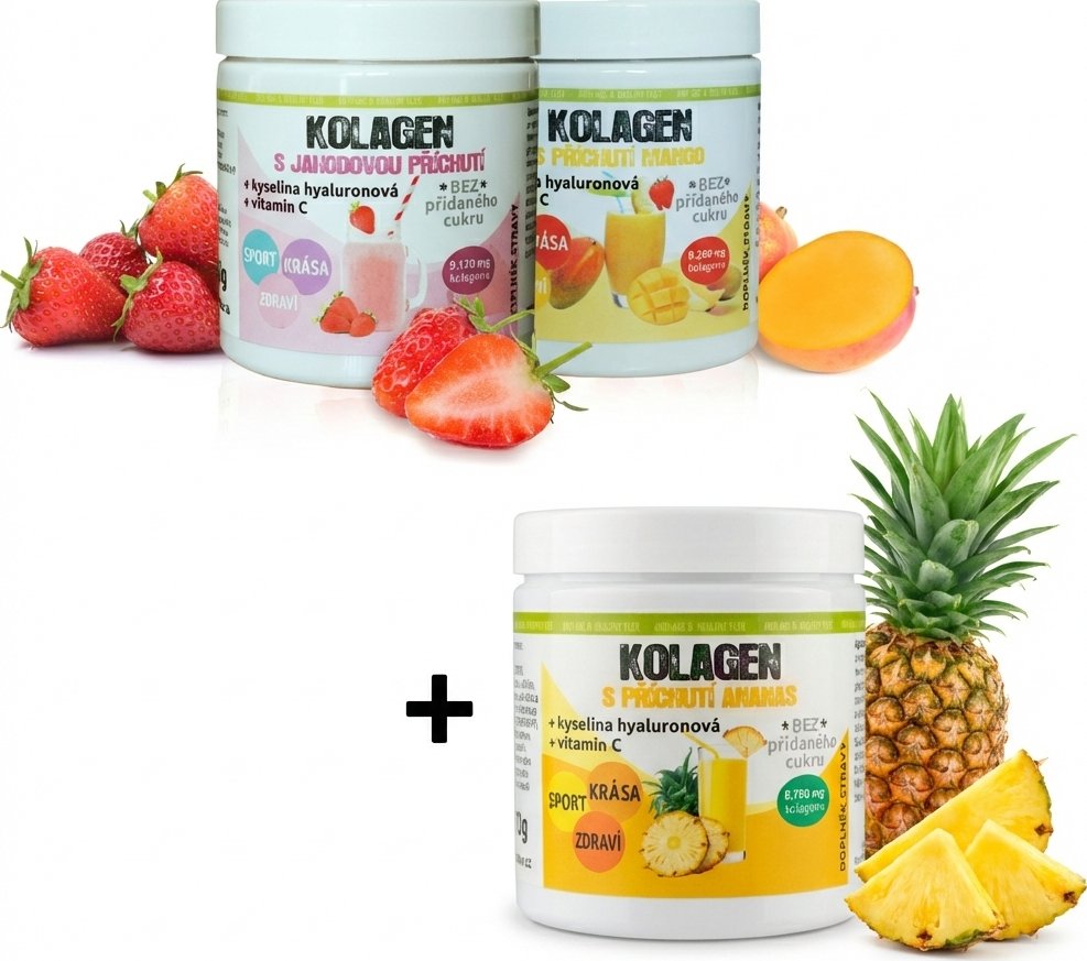 BIO-DETOX KOLAGENY S PŘÍCHUTÍ MANGO, ANANAS + JAHODA ZDARMA