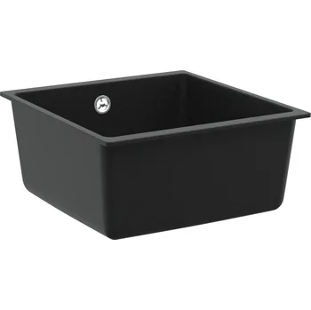 Nerezový dřez vidaXL Dřez Černá 430 x 460 mm 80% Křemenné a 20% Pryskyřice [42028420]