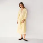 Reserved - Šaty výšivkou - světle žlutá - 406IK-10X - 406IK-10X-M