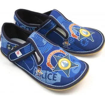Chlapecké bačkory Ef Barefoot 395 Policie modré