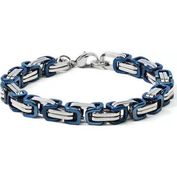 Náramek Pánský náramek z oceli Be Hard Modrý 8 mm / 19-24 cm - Délka 21,5 cm