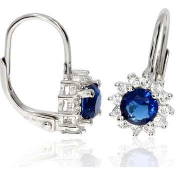 Náušnice Zlatnictví Helios Stříbrné náušnice zirkon královská modř